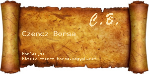 Czencz Borsa névjegykártya